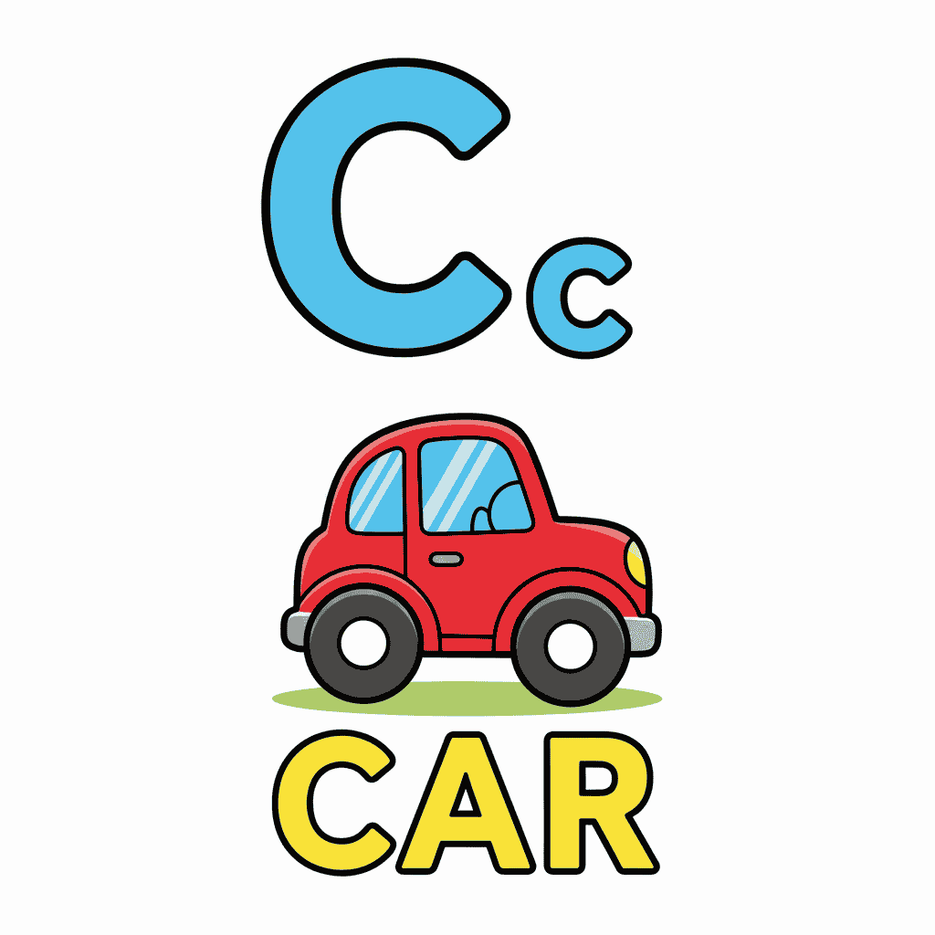 Printable Car coloring page for letter C