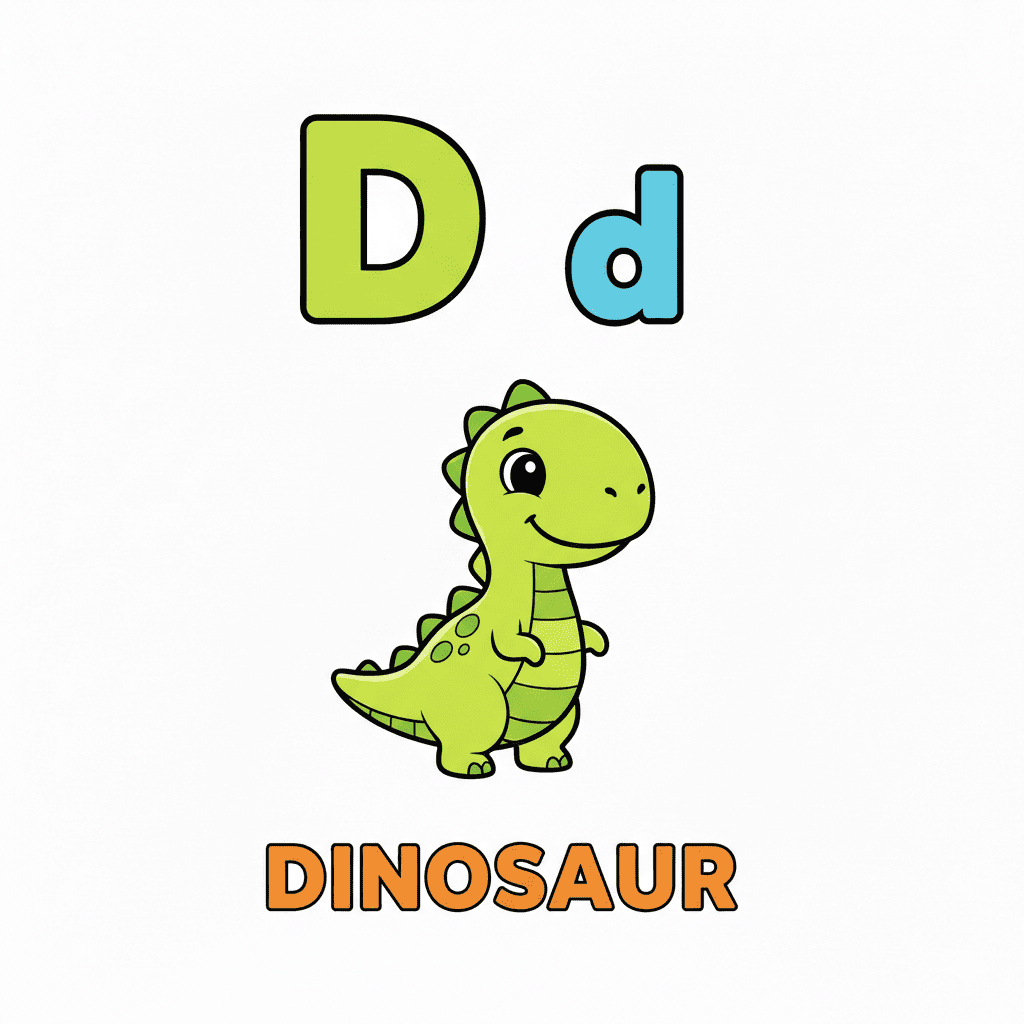Dinosaur coloring page for letter D