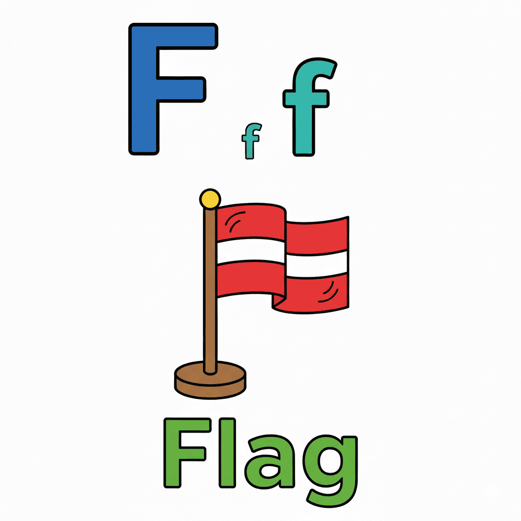 Printable Flag coloring page for letter F