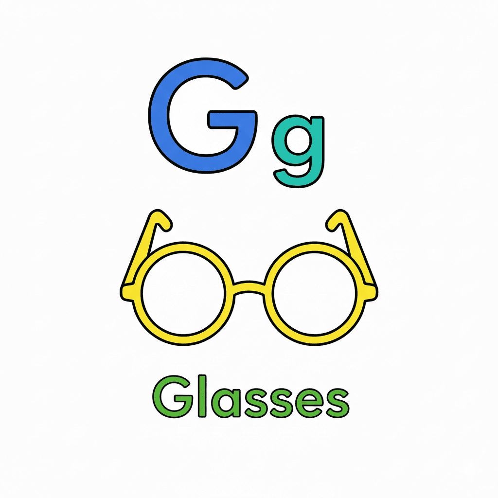 Printable Glasses coloring page for letter G