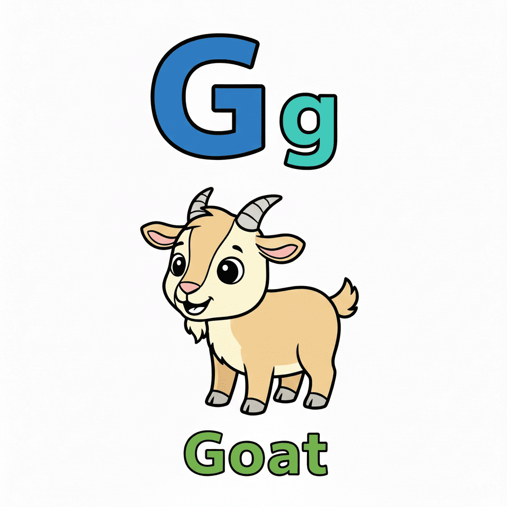 Printable Goat coloring page for letter G