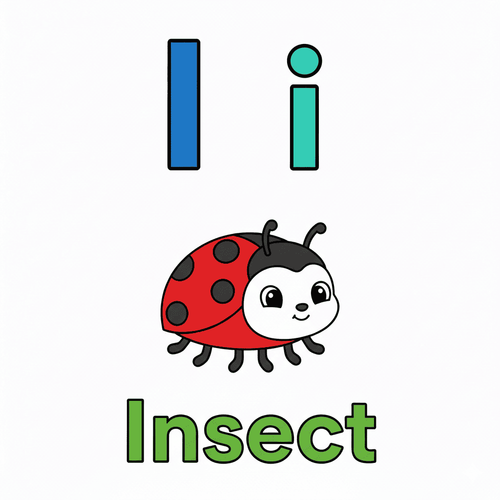 Printable Insect coloring page for letter I
