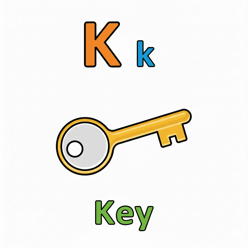 Printable Key coloring page for letter K