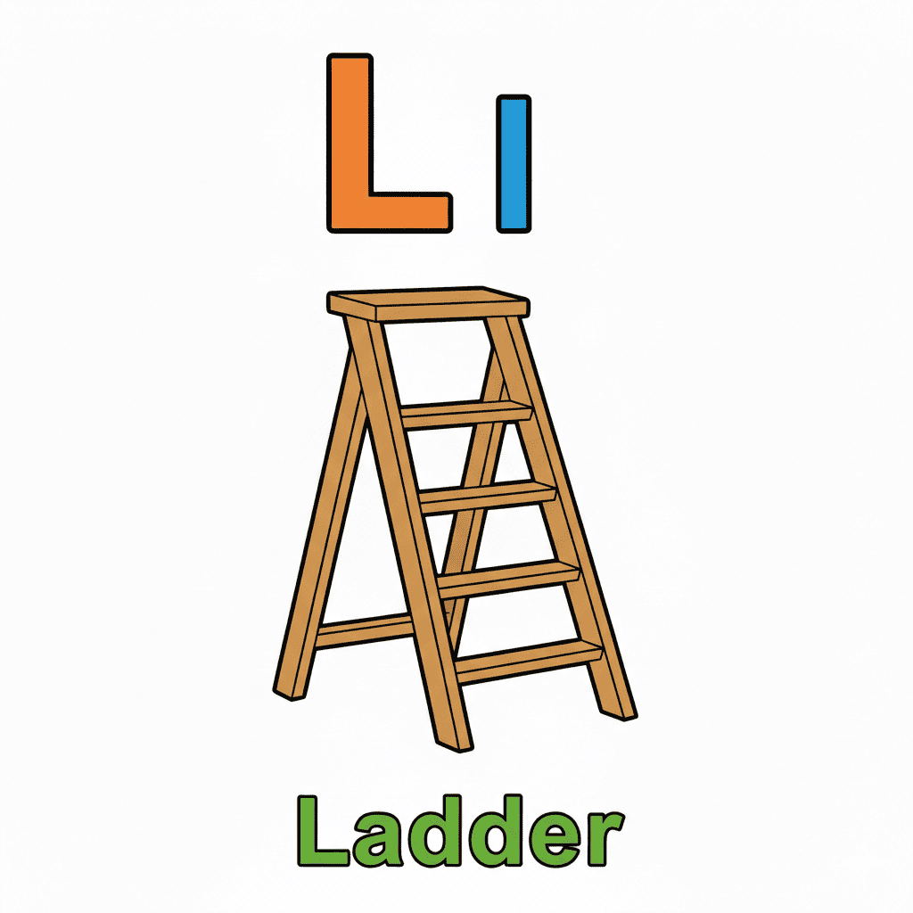 Printable Ladder coloring page for letter L