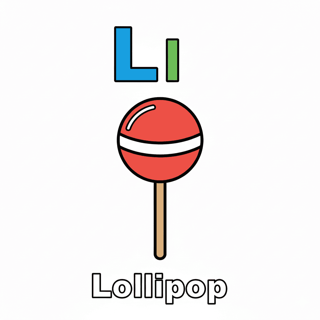 Printable Lollipop coloring page for letter L