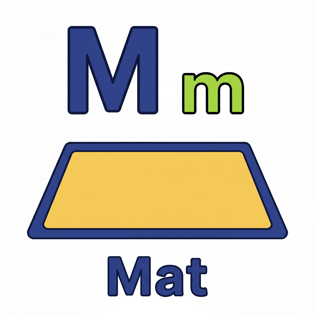 Printable Mat coloring page for letter M