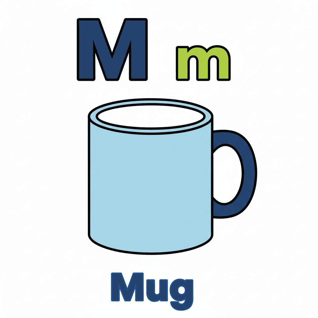 Printable Mug coloring page for letter M