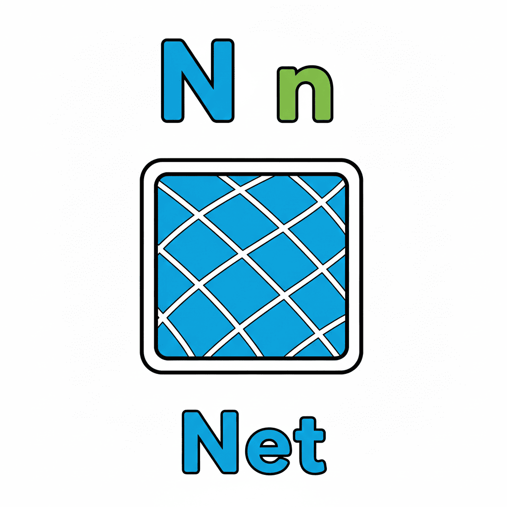 Printable Net coloring page for letter N