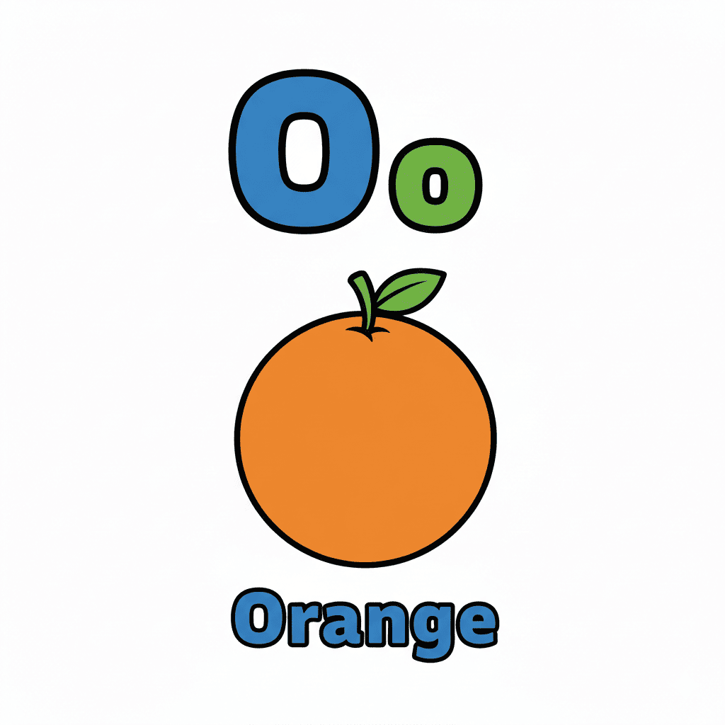 Printable Orange coloring page for letter O