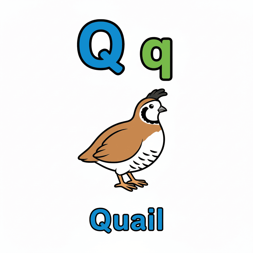 Printable Quail coloring page for letter Q