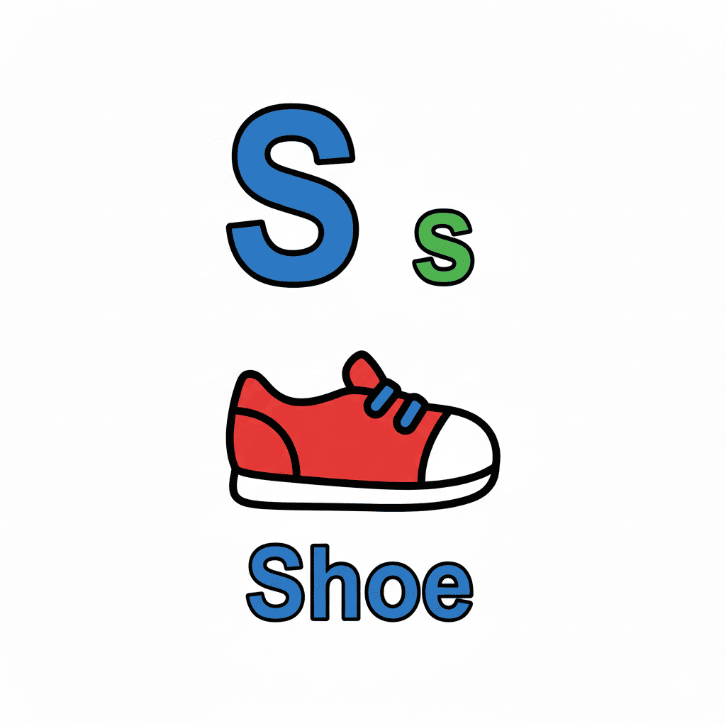 Printable Shoe coloring page for letter S