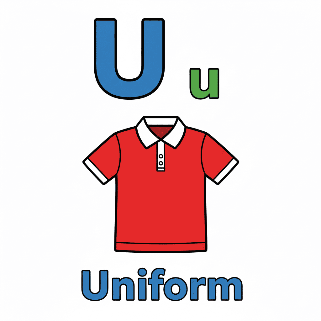 Printable Uniform coloring page for letter U
