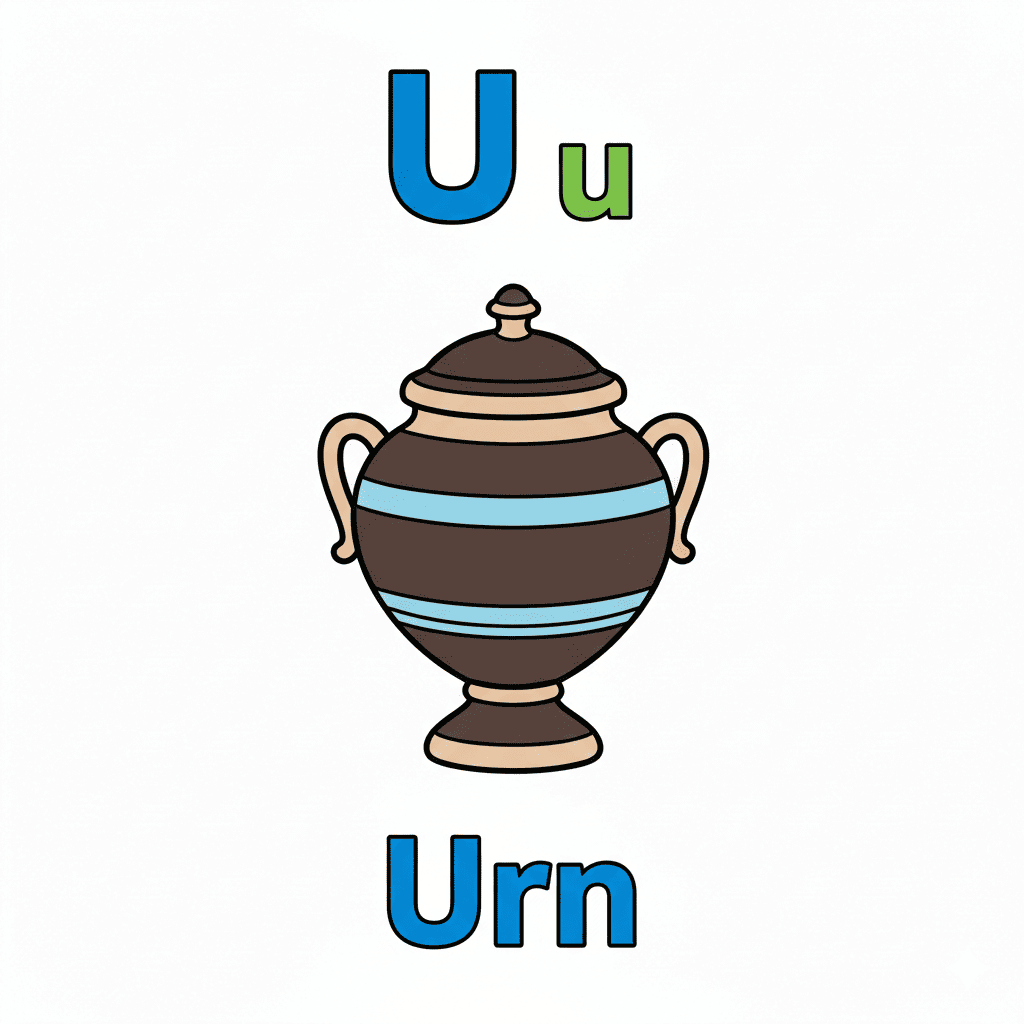 Printable Urn coloring page for letter U