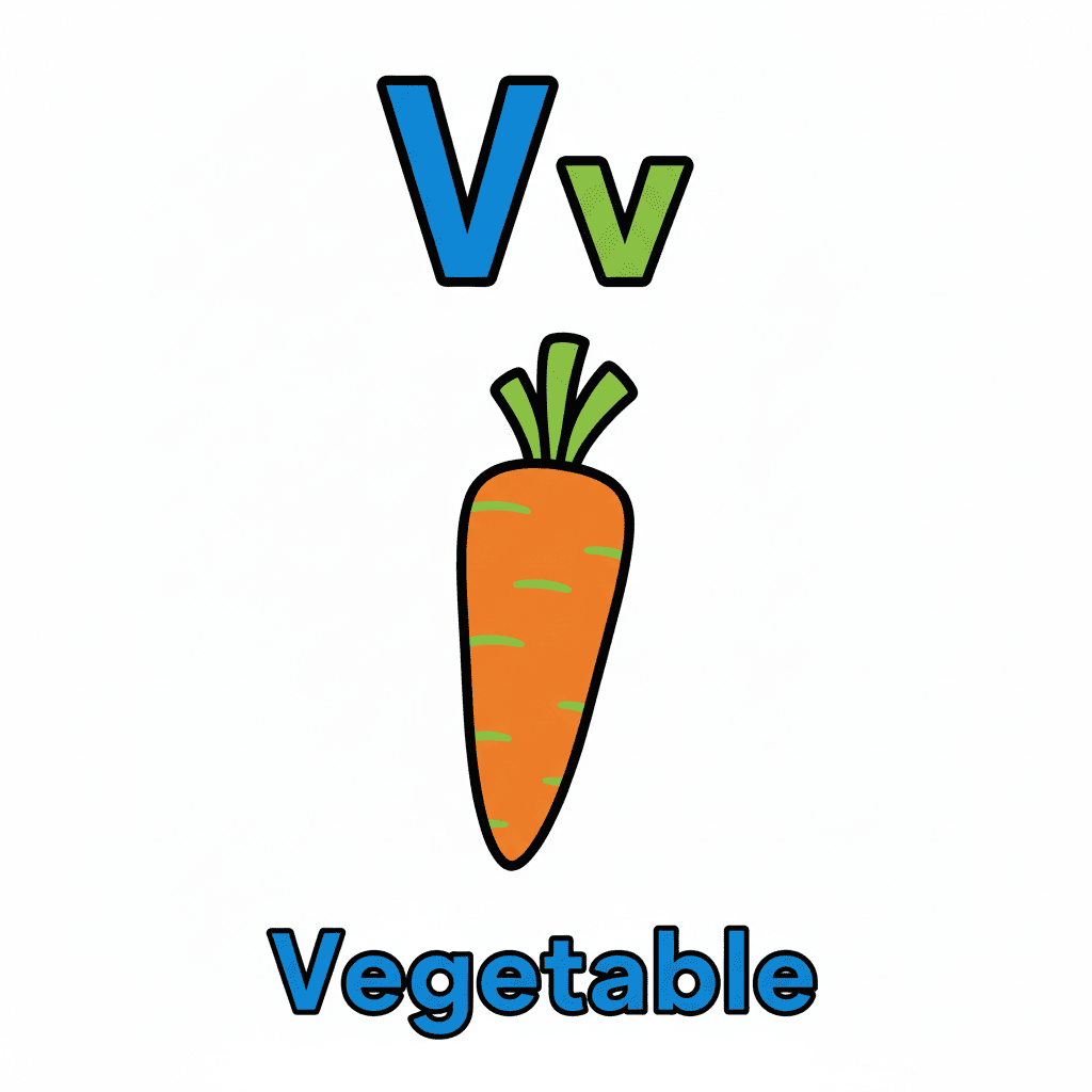 Printable Vegetable coloring page for letter V