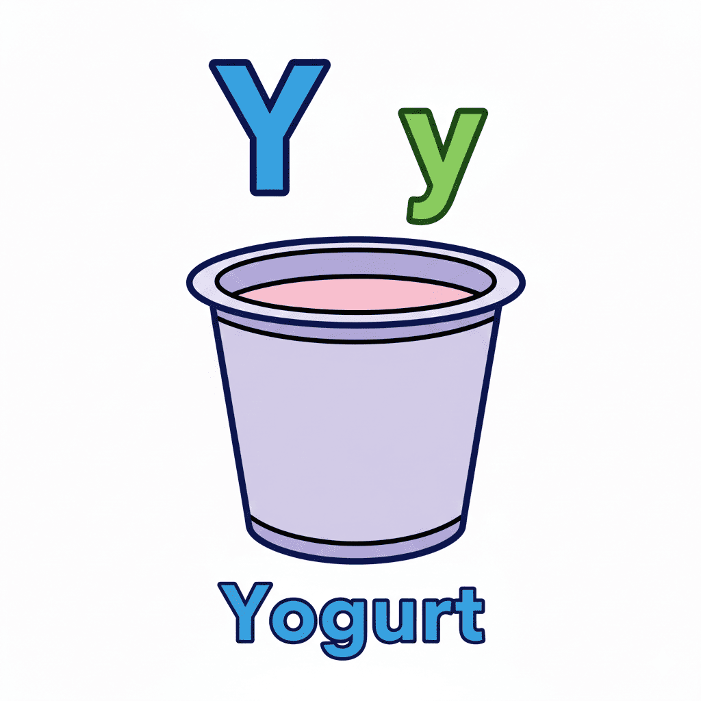 Printable Yogurt coloring page for letter Y