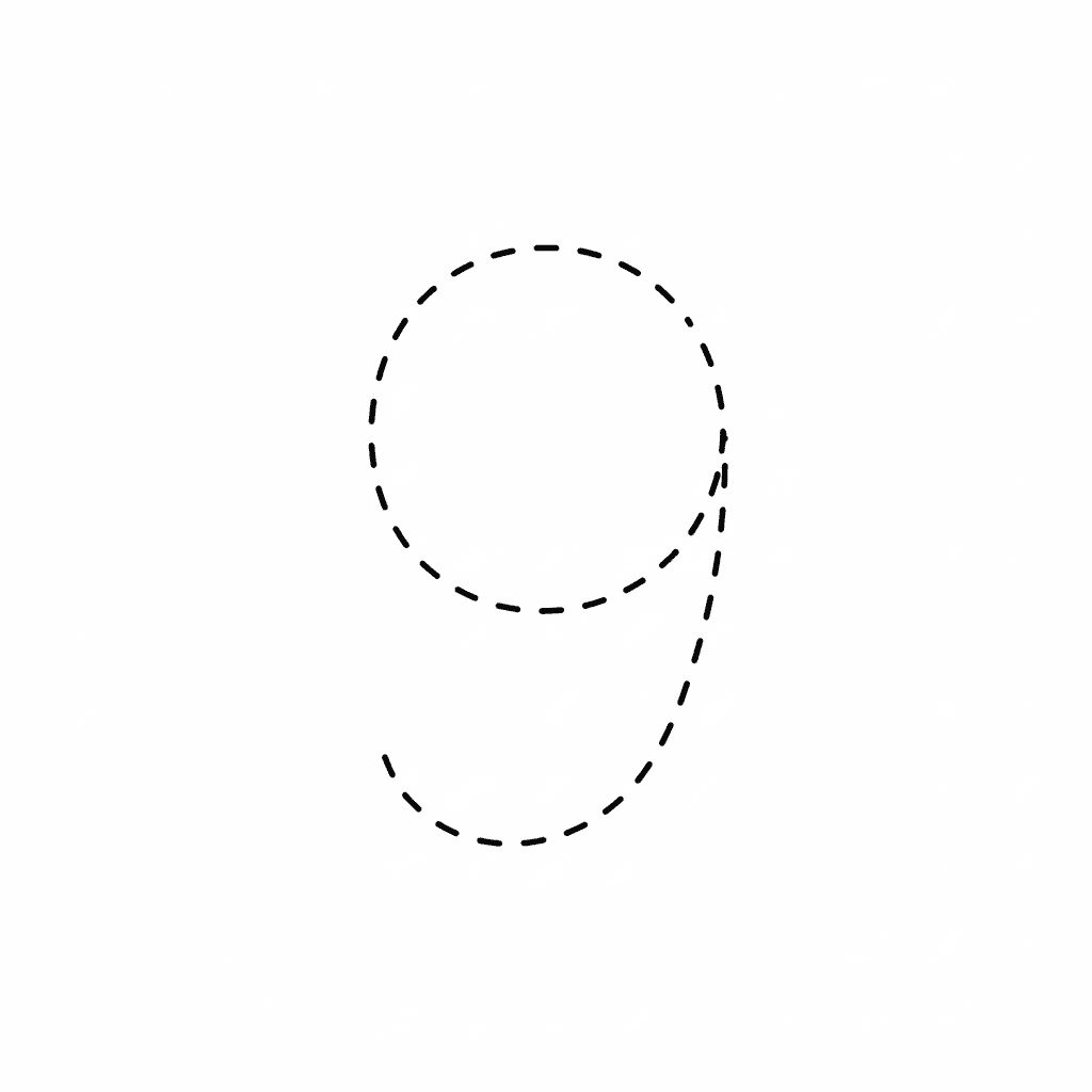 Number 9 Handwriting Practice