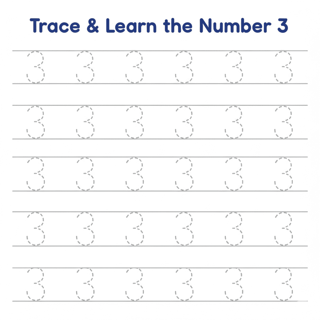 Learn to Write Number 3