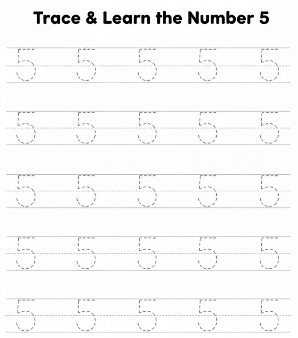 Learn to Write Number 5