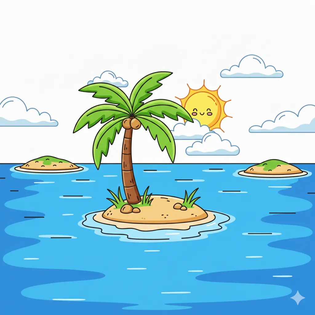 Printable Palm tree coloring page