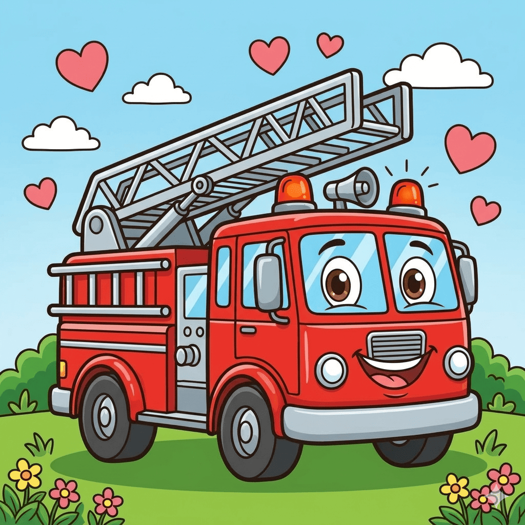 Fire truck coloring page