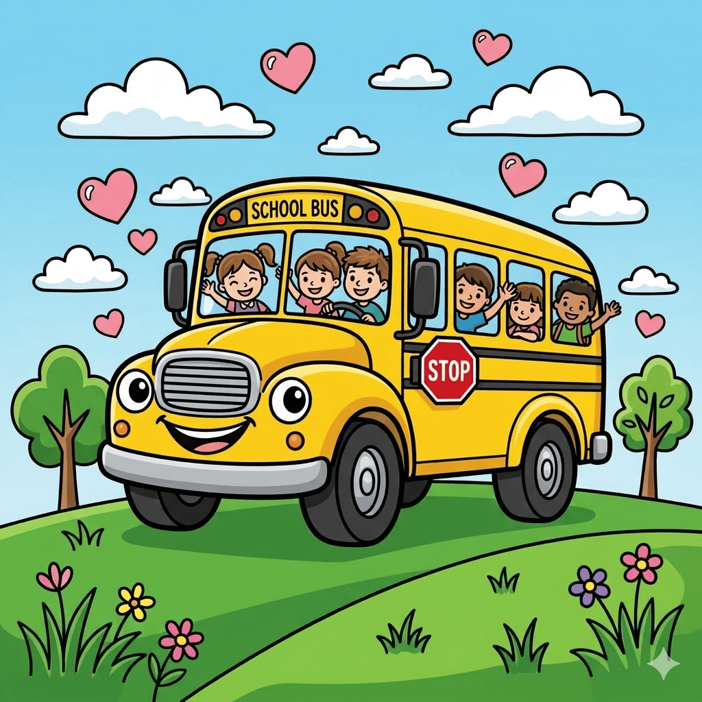 School bus coloring page