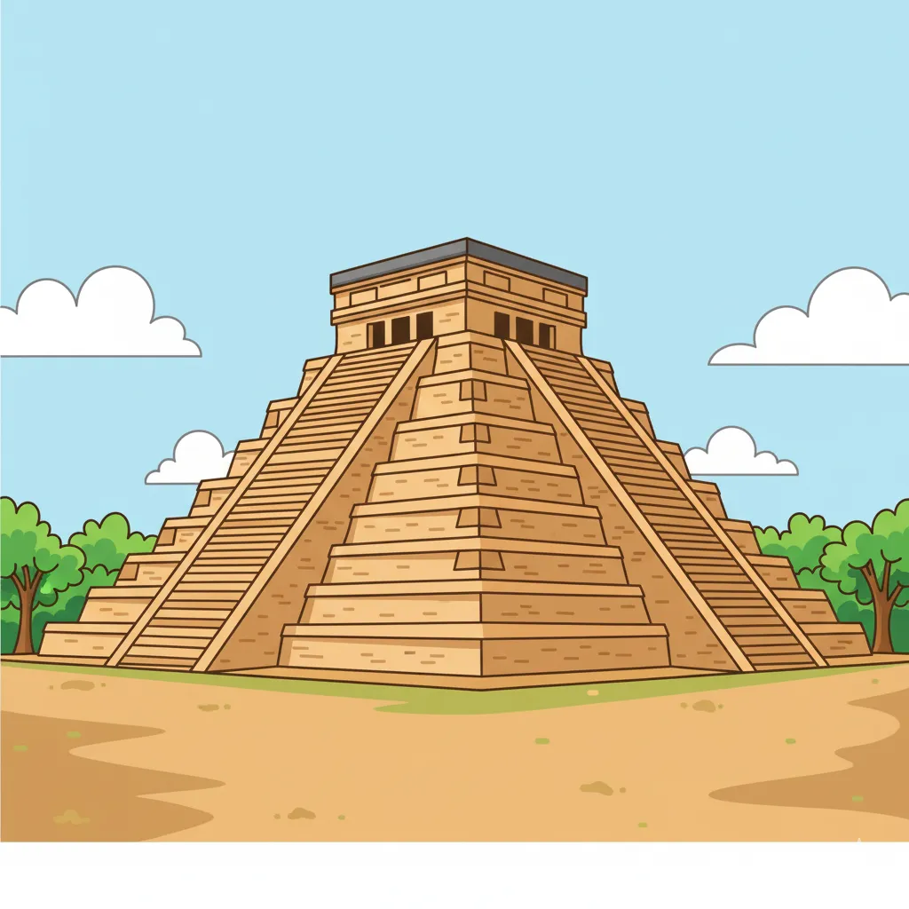 Printable Chichen Itza coloring page