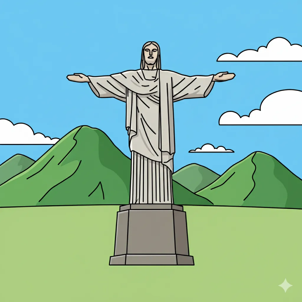Printable Christ the Redeemer coloring page