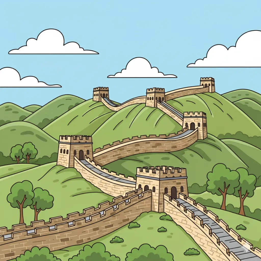 Printable Great Wall of China coloring page