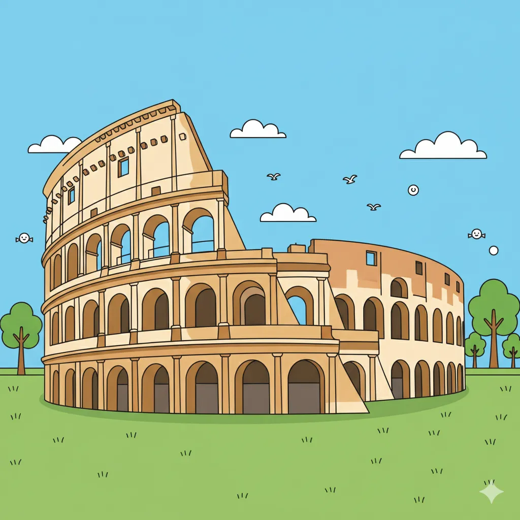 Printable Roman Colosseum coloring page