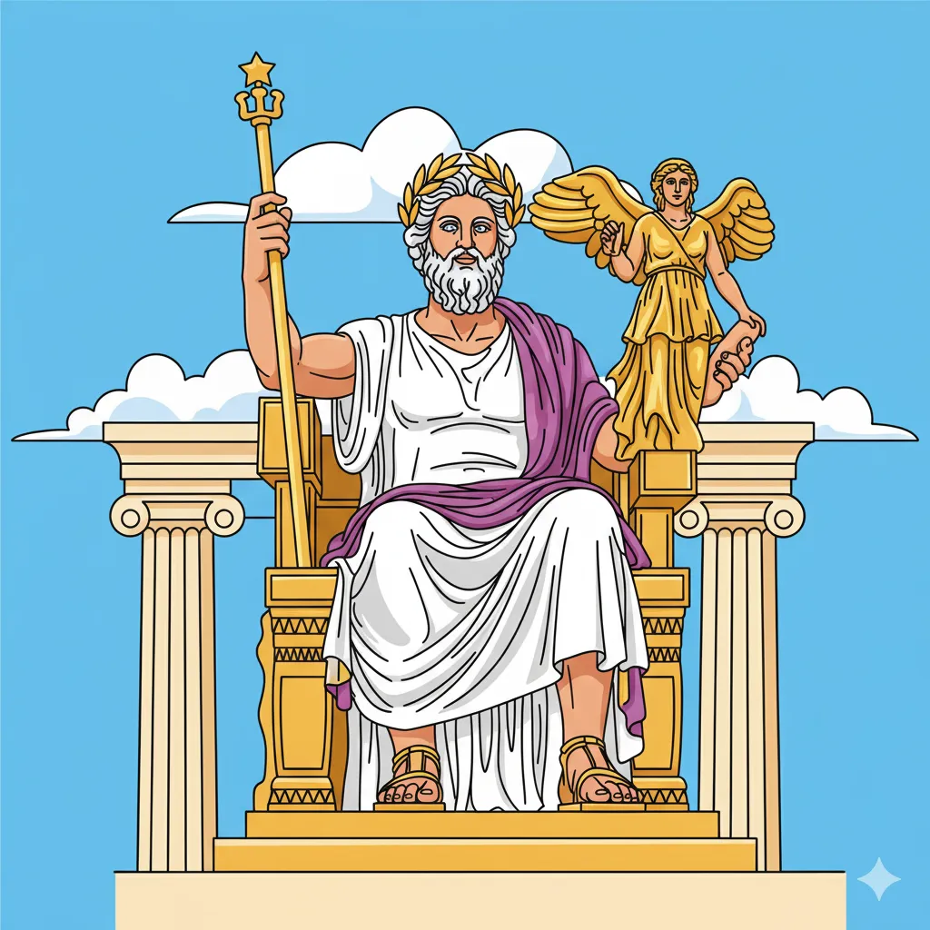 Printable Zeus at Olympia coloring page