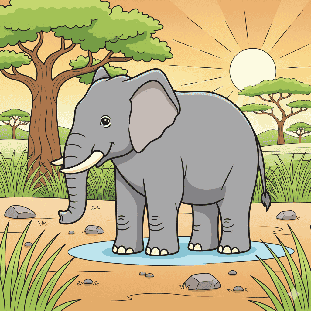 Elephant Coloring Page