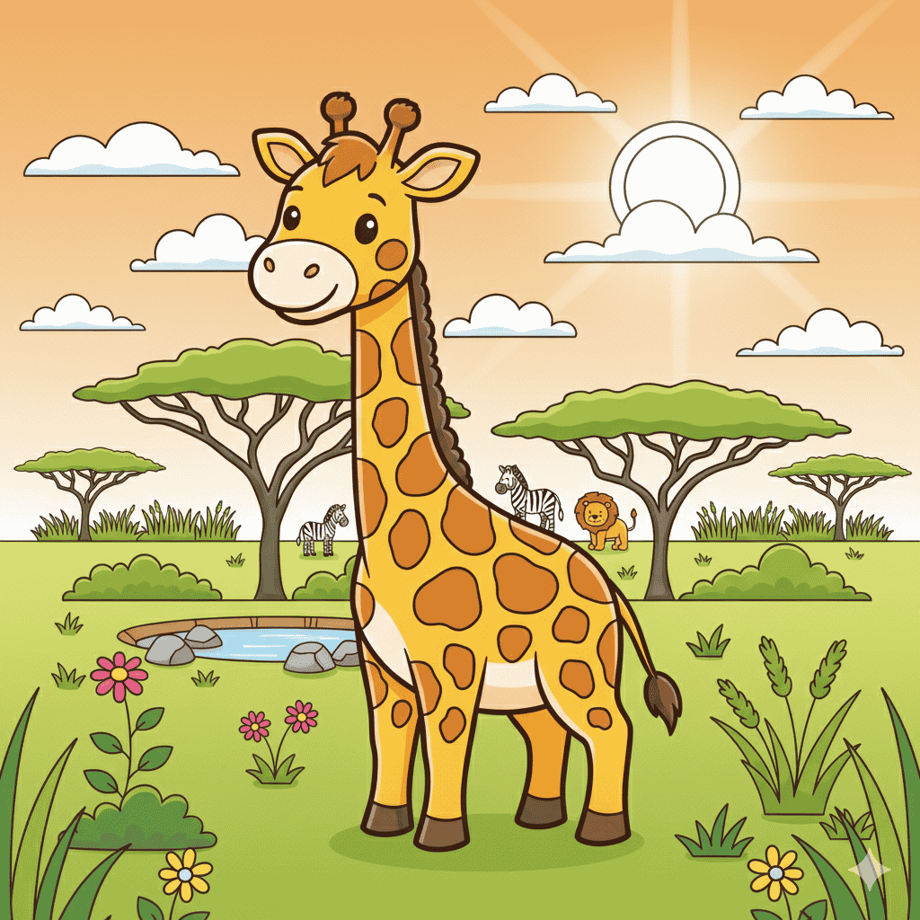Giraffe Coloring Page