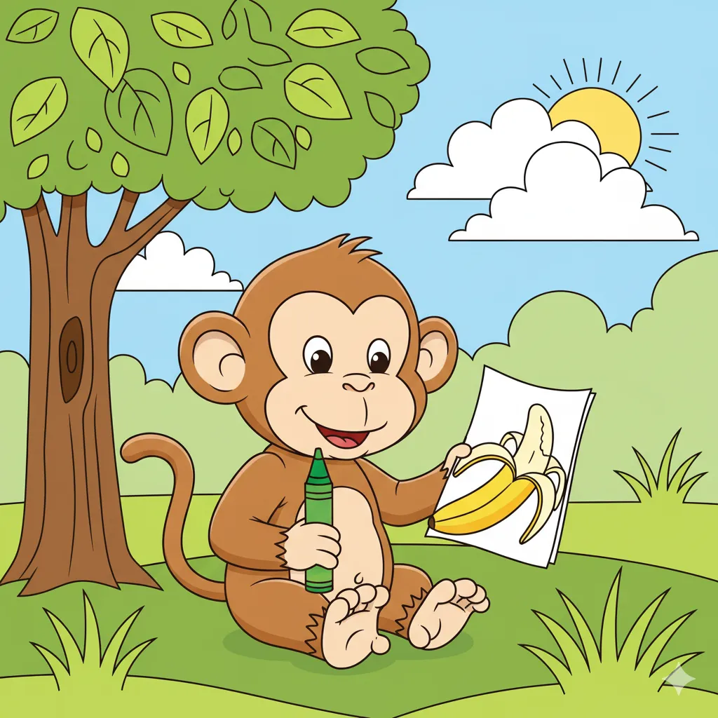Monkey coloring page