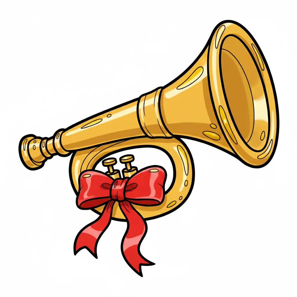 christmas horn coloring page