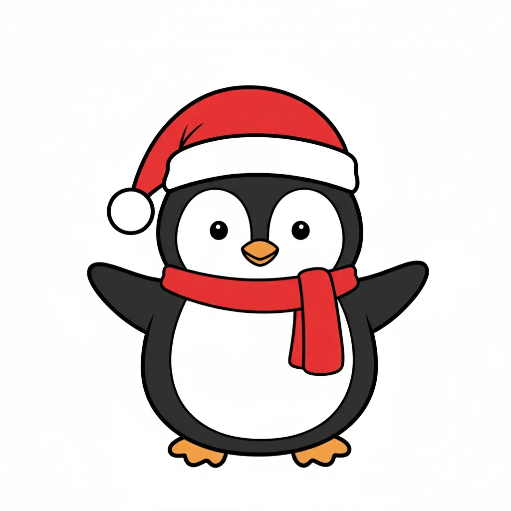 christmas penguin coloring page