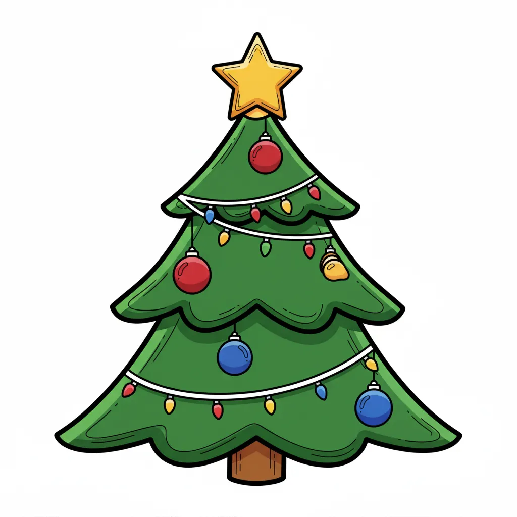 christmas tree coloring page
