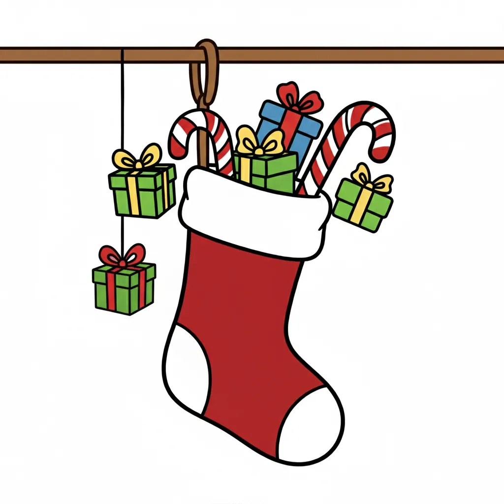 christmas stocking coloring page