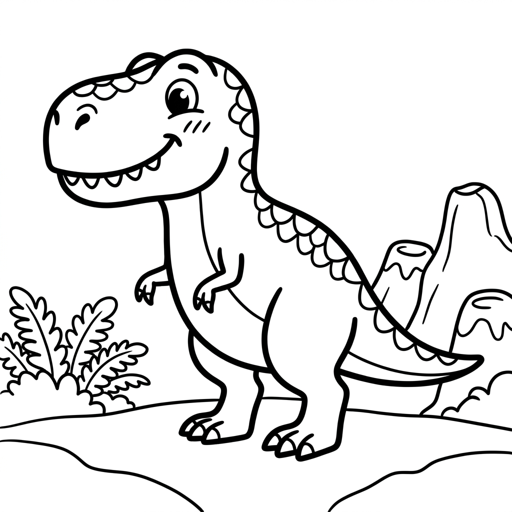 Long-necked Brachiosaurus dinosaur coloring sheet for preschool and kindergarten