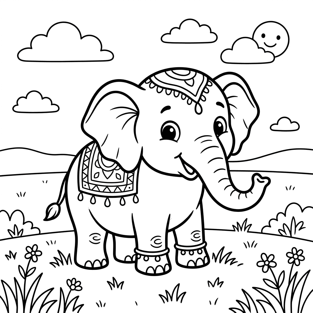 Elephant Coloring Pages for Kids | Free Printable Sheets (PDF & PNG)