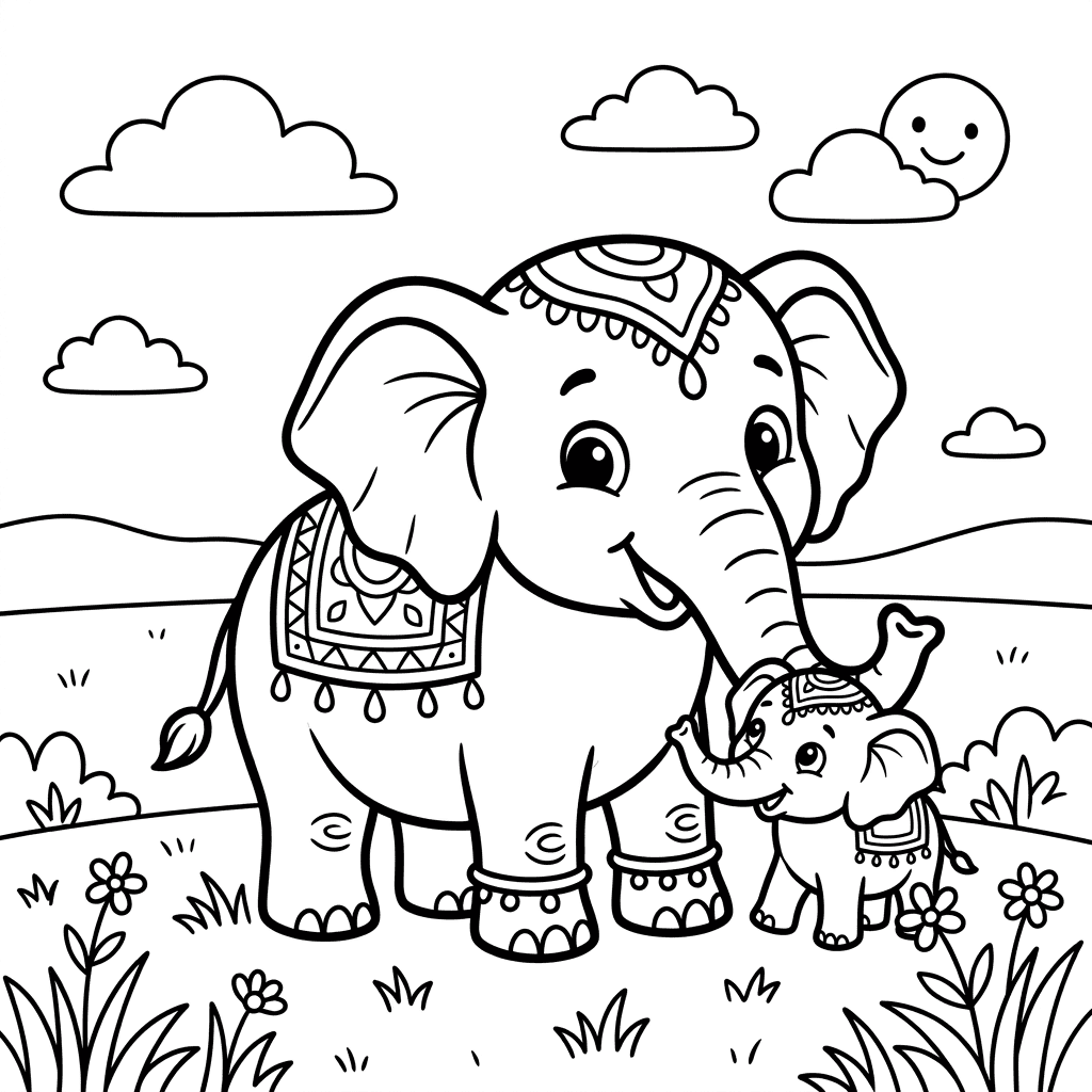 Elephant Coloring Pages for Kids | Free Printable Sheets (PDF & PNG)