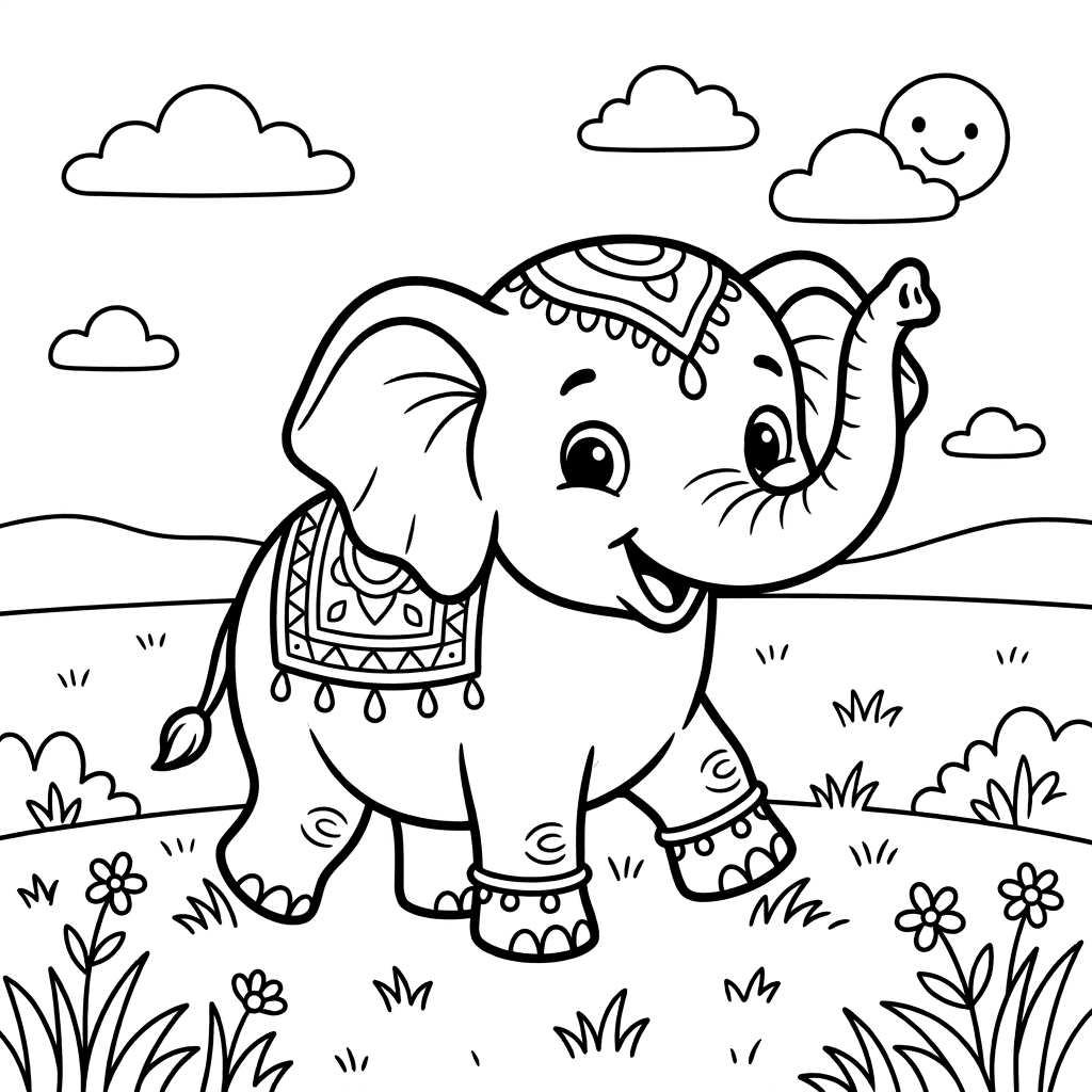 Elephant Coloring Pages for Kids | Free Printable Sheets (PDF & PNG)