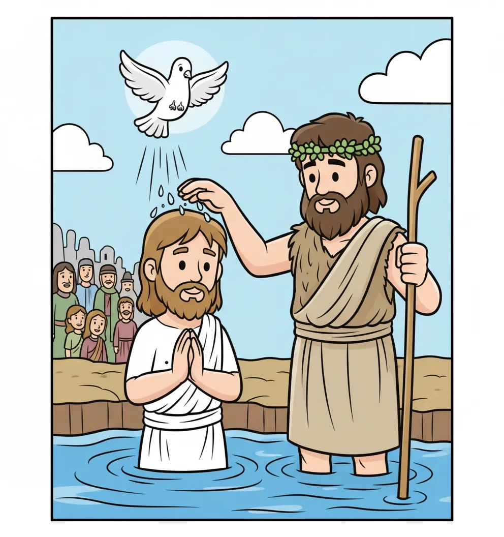 Jesus Baptized by John