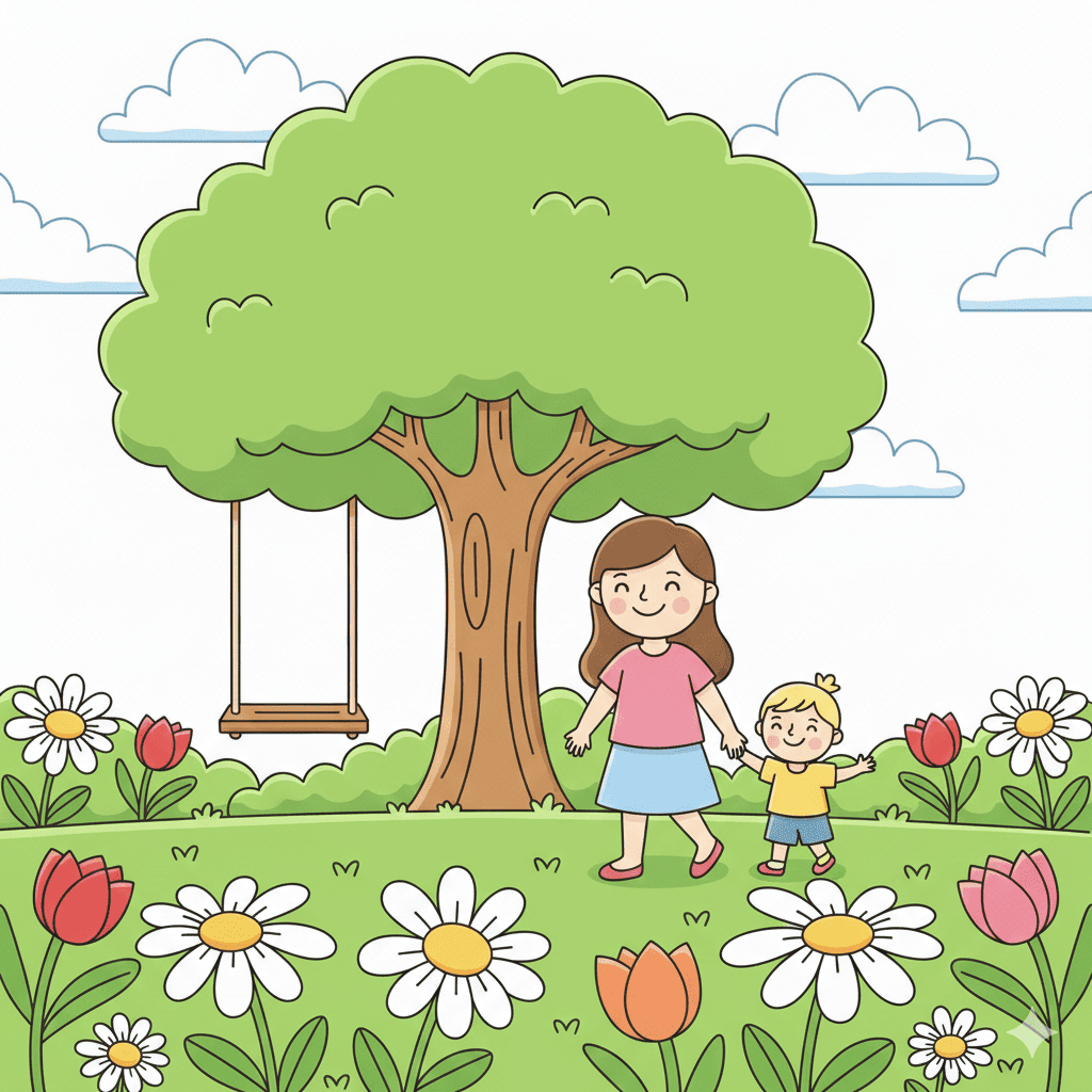 kids coloring pages featuring Mother & Child