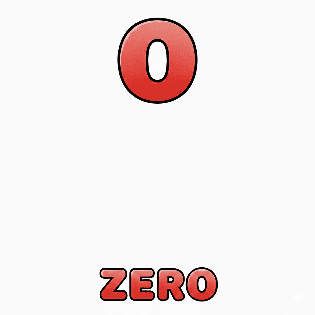 Printable Number 0 coloring page 