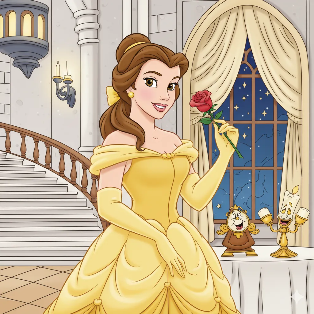 Beauty and the Beast Coloring Page