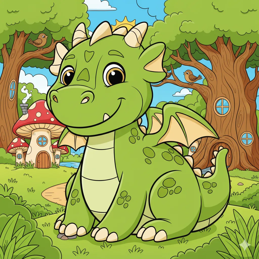 Friendly Dragon Coloring Page