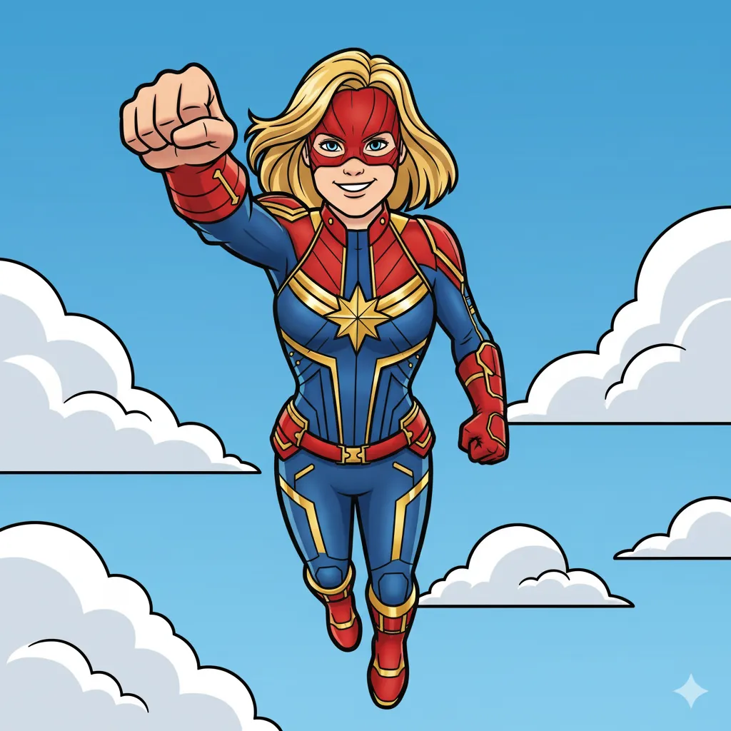Captain Marvel Coloring Page