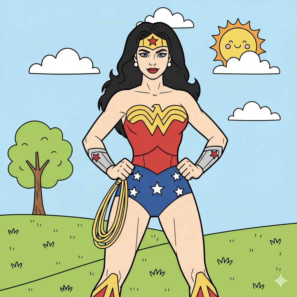 Wonder Woman Coloring Page
