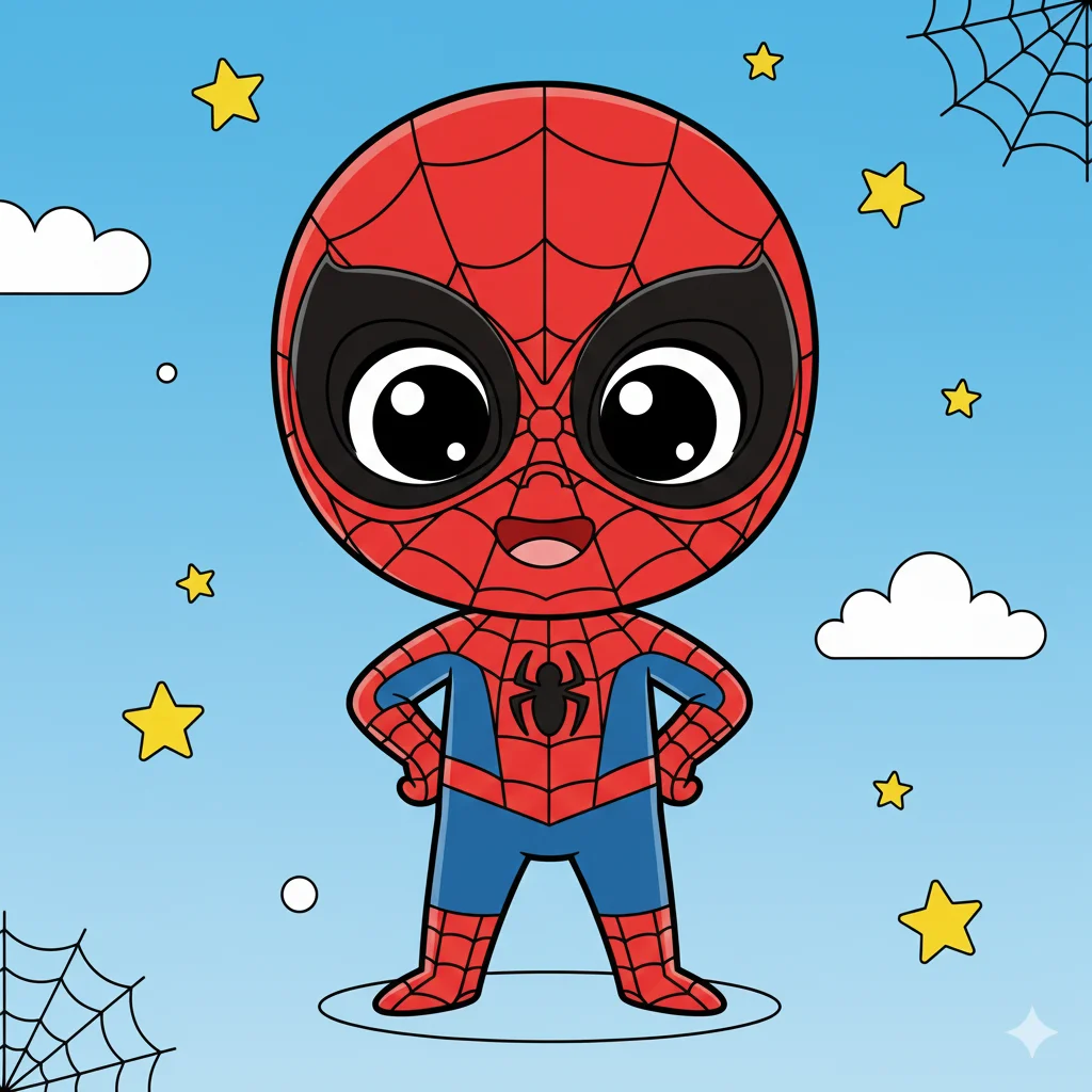 Spider Style Kids Coloring Page