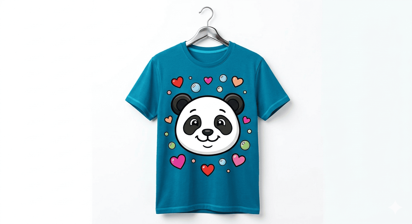 Cute panda t-shirt coloring page